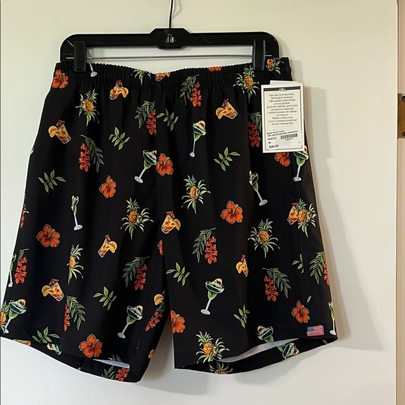 Weekenders Black and Orange Swim Trunks Vibrant Design - Picture 1 of 8